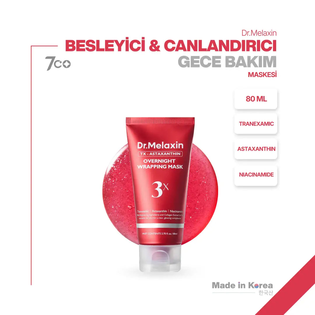 Dr.Melaxin Leke Karşıtı | Aydınlatıcı | Onarıcı| Astaxanthin içeren Soyulabilen Gece Maskesi | 80ml