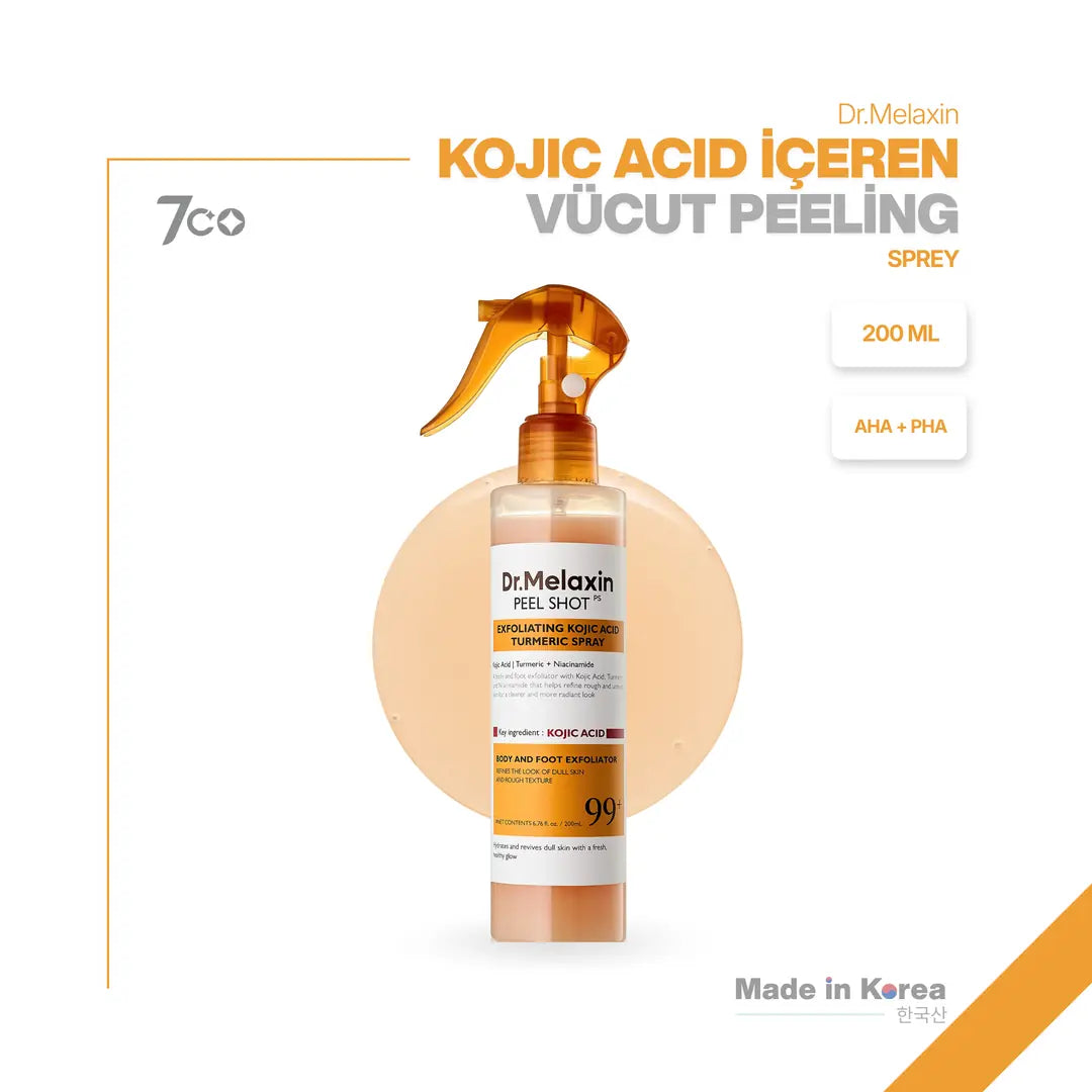 Dr.Melaxin Kojik Asit İçerikli Vücut Peeling Spreyi – Batık ve Kararma Karşıtı Bakım 200ml