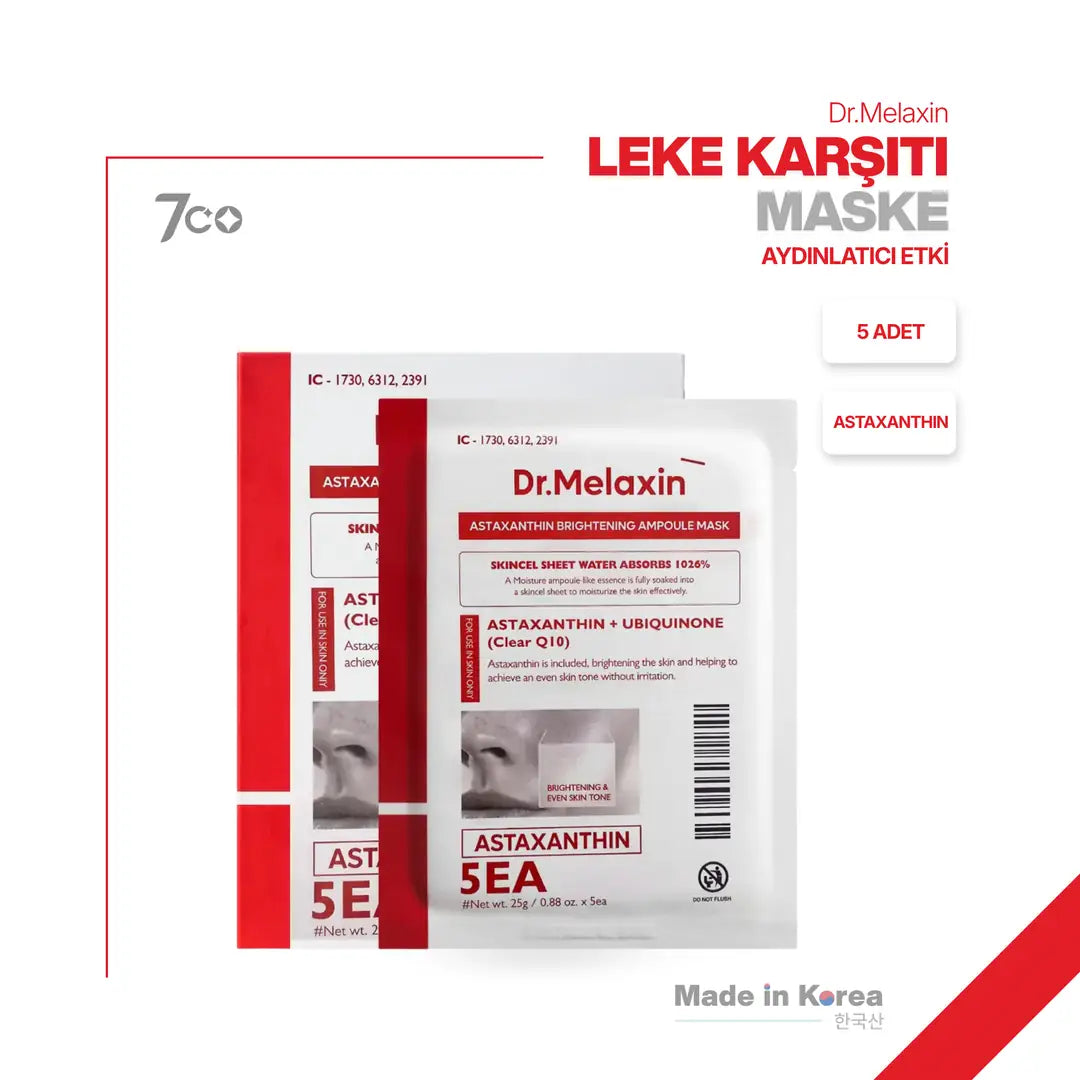 Dr.Melaxin Astaxanthin Leke Karşıtı Aydınlatıcı Maske 5 Adet