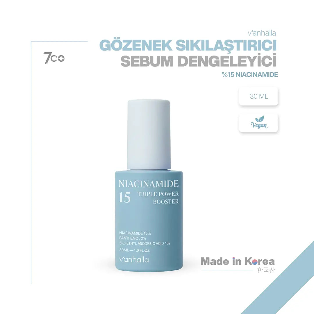 V'anhalla %15 Niacinamide Serum | Gözenek Sıkılaştırıcı | Sebum Dengeleyici | Aydınlatıcı Serum 30ml