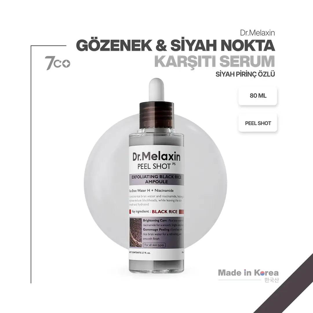 Dr.Melaxin Siyah Pirinç Özlü Gözenek & Siyah Nokta Karşıtı Arındırıcı Peeling Serum 80ml
