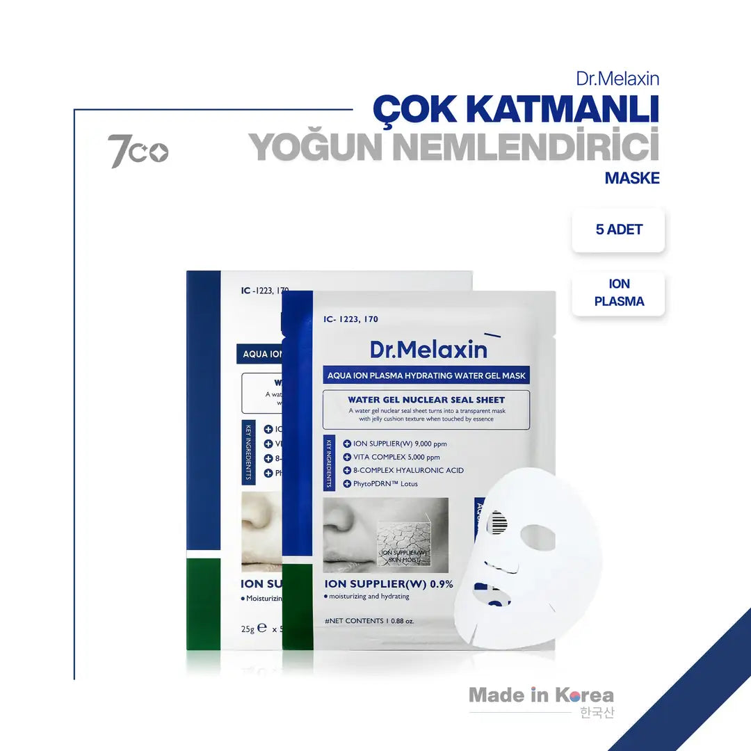 Dr.Melaxin Aqua Ion Cilt Bariyerini Destekleyen Yoğun Nemlendirici Jel Maske 5 ADET