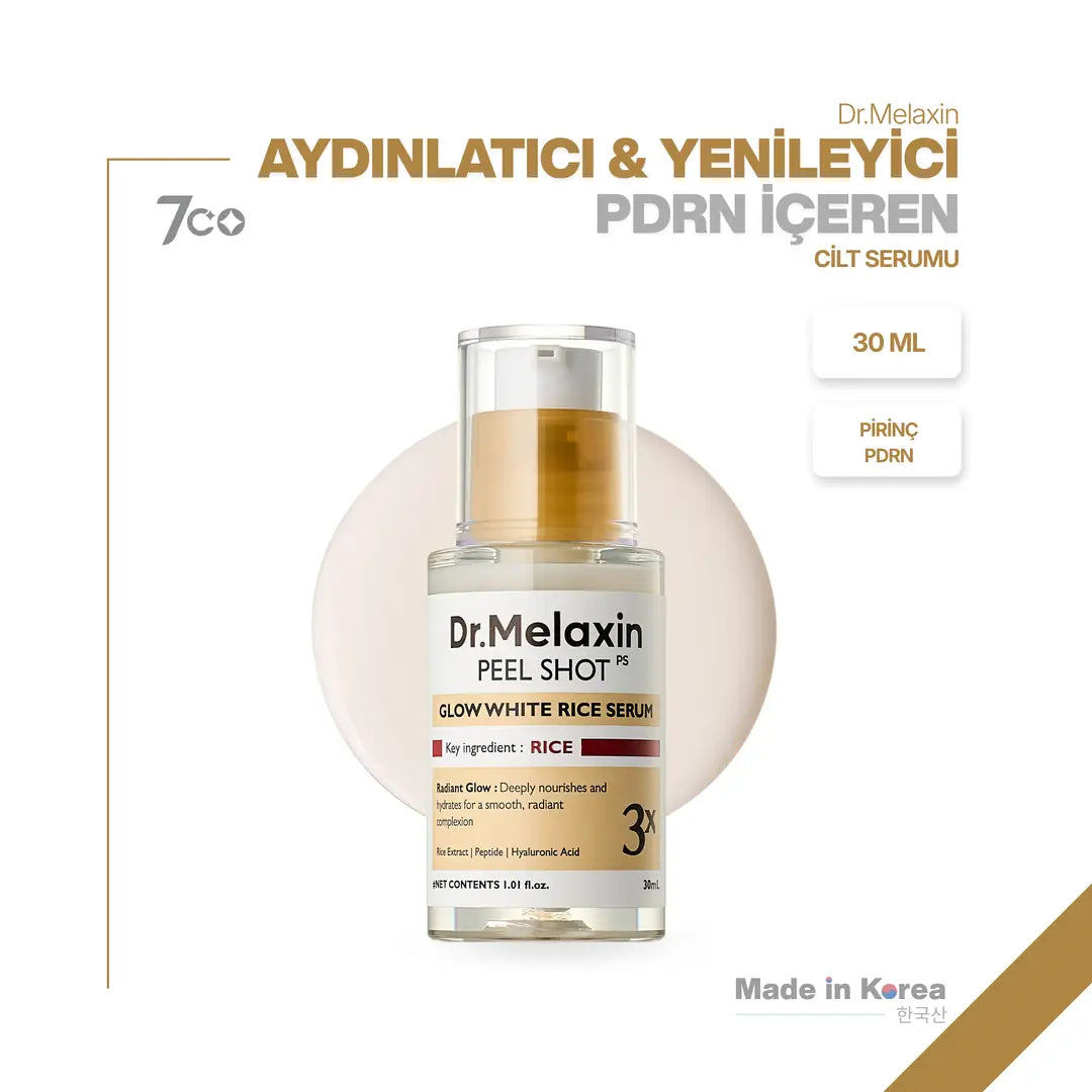 Dr.Melaxin Pirinç ve PDRN İçerikli Pürüzsüzleştirici Cam Cilt Etkili Serum 30 ml