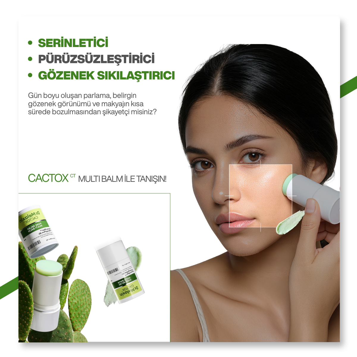 Dr.Melaxin Kaktüs Özlü | Gözenek Sıkılaştırıcı | Serinletici | Cactox Multi Balm 25gr