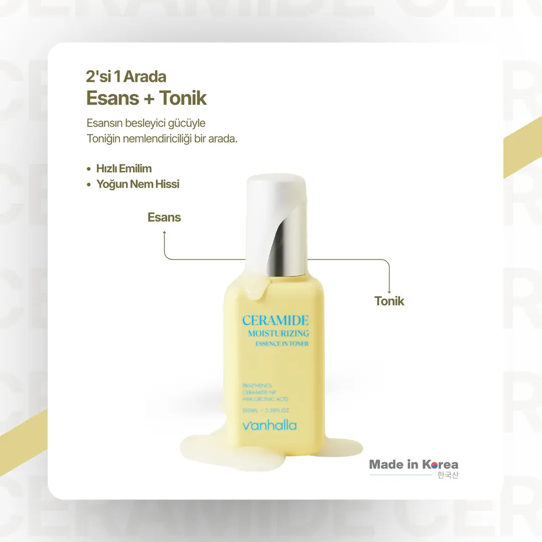 V'anhalla Bariyer Onarıcı Seramid İçerikli Esans Gücüyle Zenginleştirilmiş Yoğun Nemlendirici Tonik 100ml