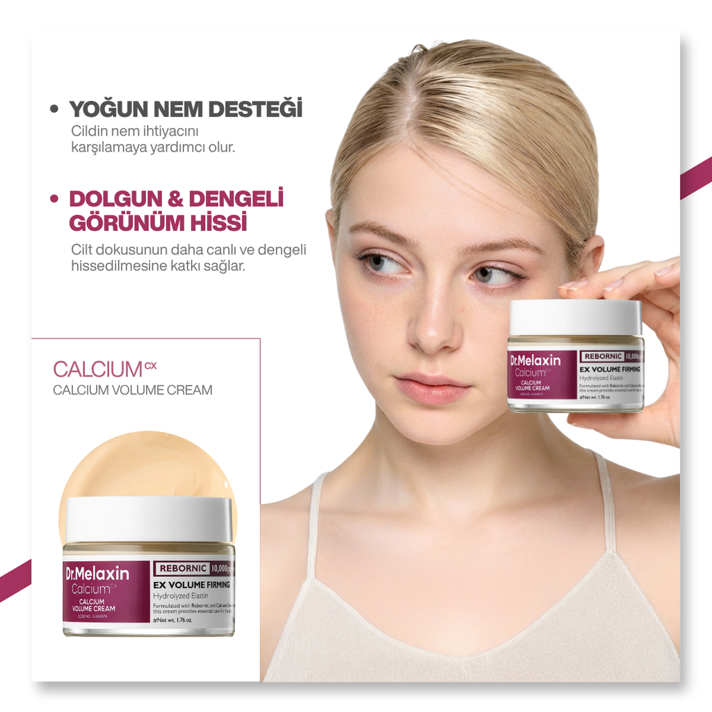 Dr.Melaxin Kırışıklık Karşıtı & Sıkılaştırıcı Rebornic Teknolojili Kalsiyum | Yüz & Göz Çevresi Kremi 50ml