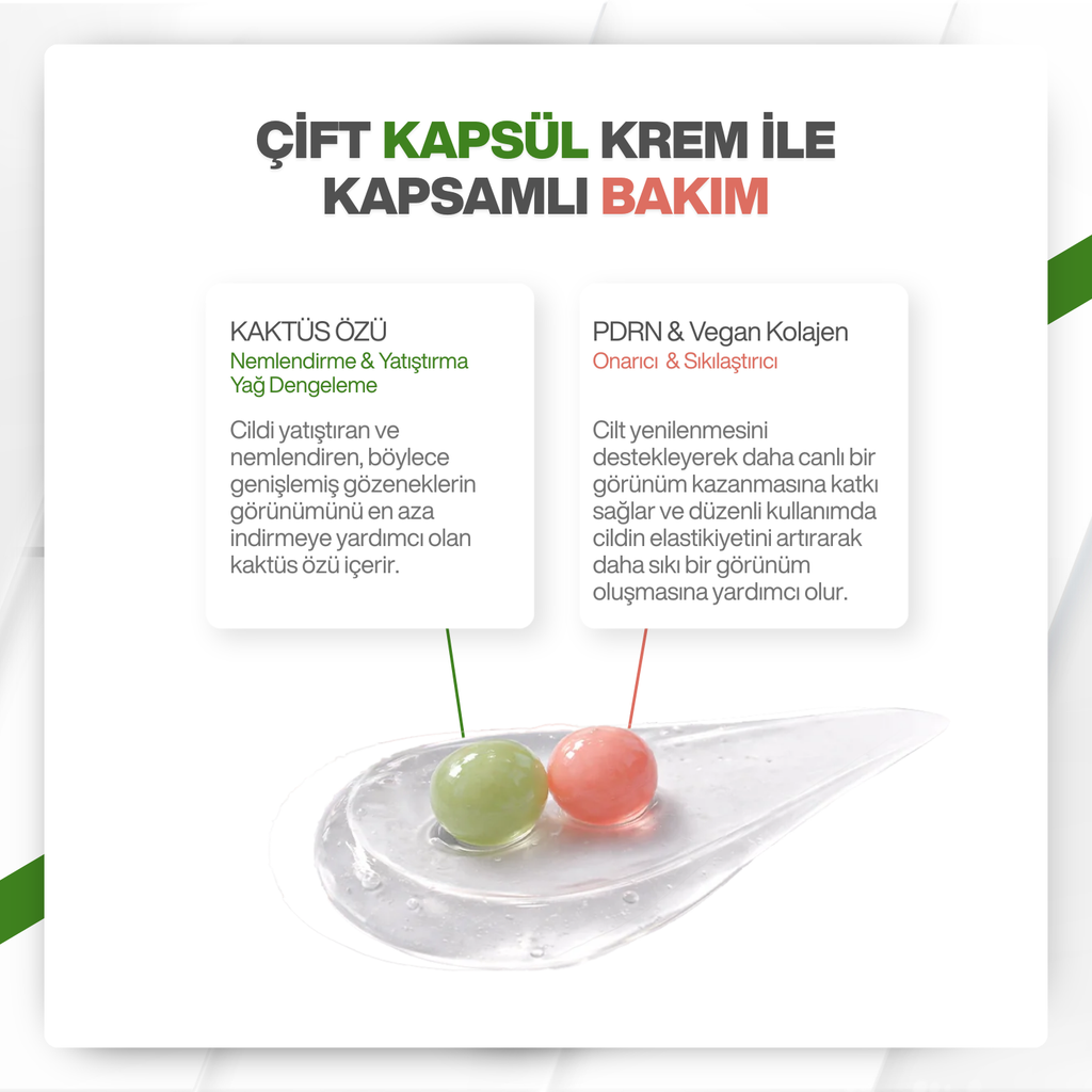 Dr.Melaxin PDRN & Kaktüs Özlü | Gözenek Karşıtı | Onarıcı | Çift Kapsül Teknolojili 65gr