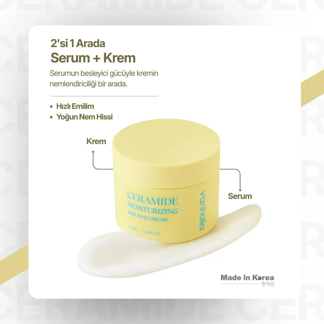v'anhalla Bariyer Onarıcı Seramid İçerikli Serum Gücüyle Zenginleştirilmiş Yoğun Nemlendirici Yüz Kremi 50ml
