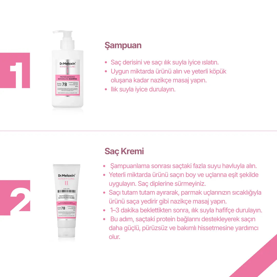 Dr.Melaxin Bondex Proteinli Onarıcı Saç Bakım Seti