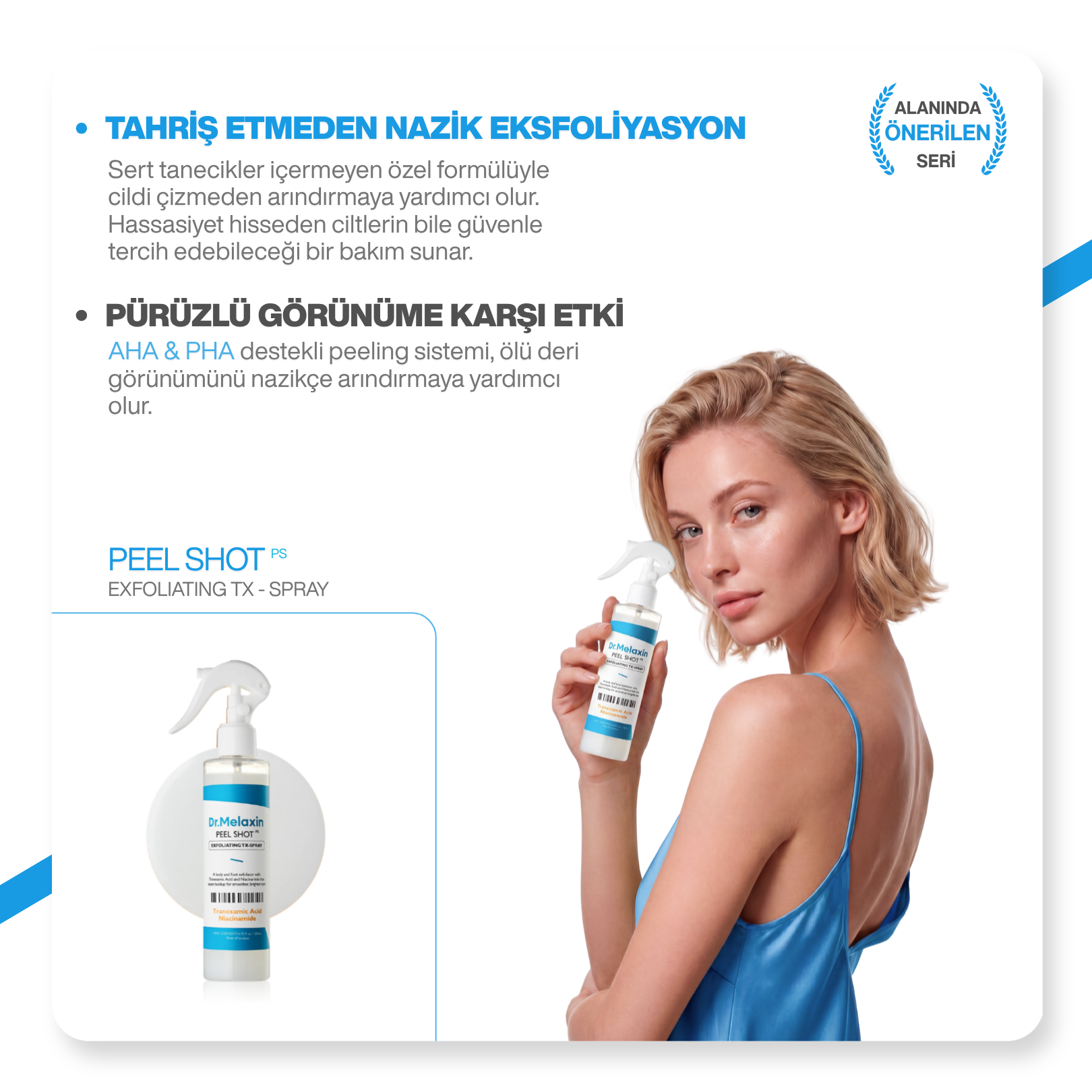 Leke Karşıtı | Aydınlatıcı | Traneksamik Asit içeren | TX Vücut Peeling Spreyi 200ml