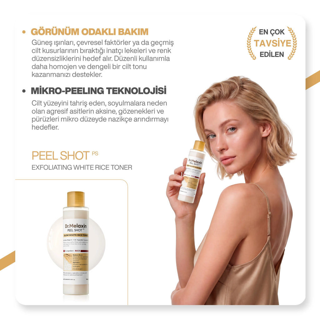 Dr.Melaxin Peel Shot Seramid İçeren Arındıcı & Aytınlatıcı Pirinç Özlü Tonik