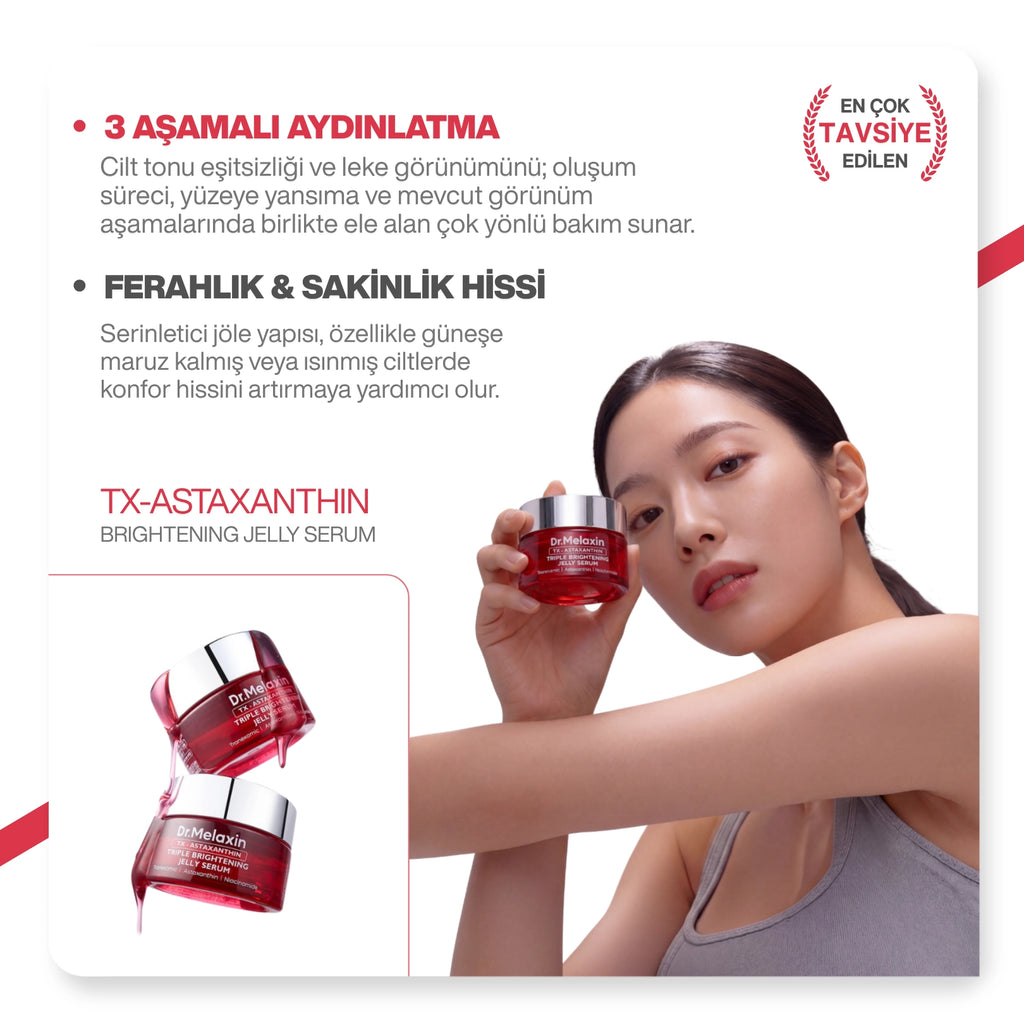 Dr.Melaxin Leke Karşıtı Jel Serum | Tranexamic + Astaxanthin + Niacinamide | 3 Etki Tek Formül 30ml