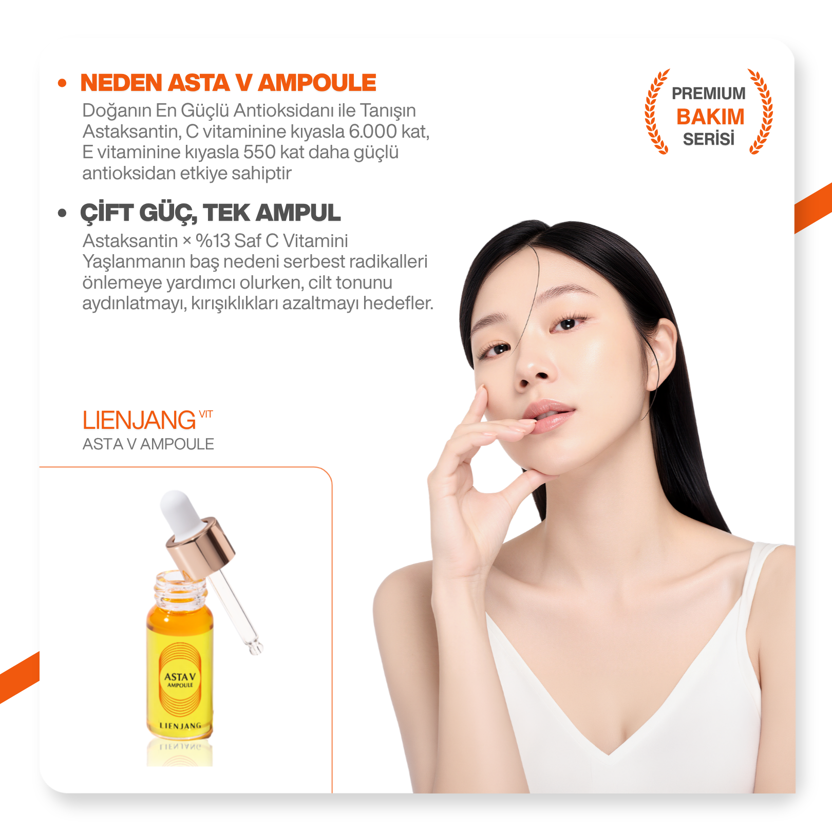 %13 Saf C Vitamini & Astaksantin | Leke & Kırışıklık Karşıtı | Yoğun Aydınlatıcı | Ton Eşitleyici Ampül Seti 4x10ml