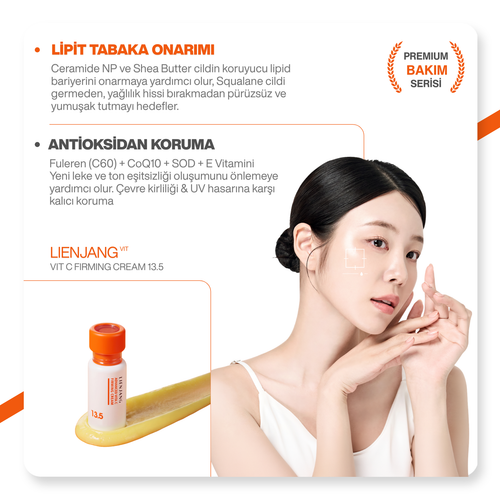 %13.5 Saf C Vitamini & Peptit |Leke & Kırışıklık Karşıtı |Yoğun Aydınlatıcı | Ton Eşitleyici Krem 15 ml