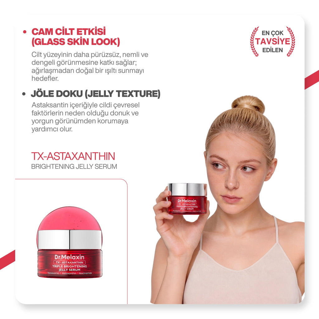 Dr.Melaxin Leke Karşıtı Jel Serum | Tranexamic + Astaxanthin + Niacinamide | 3 Etki Tek Formül 30ml