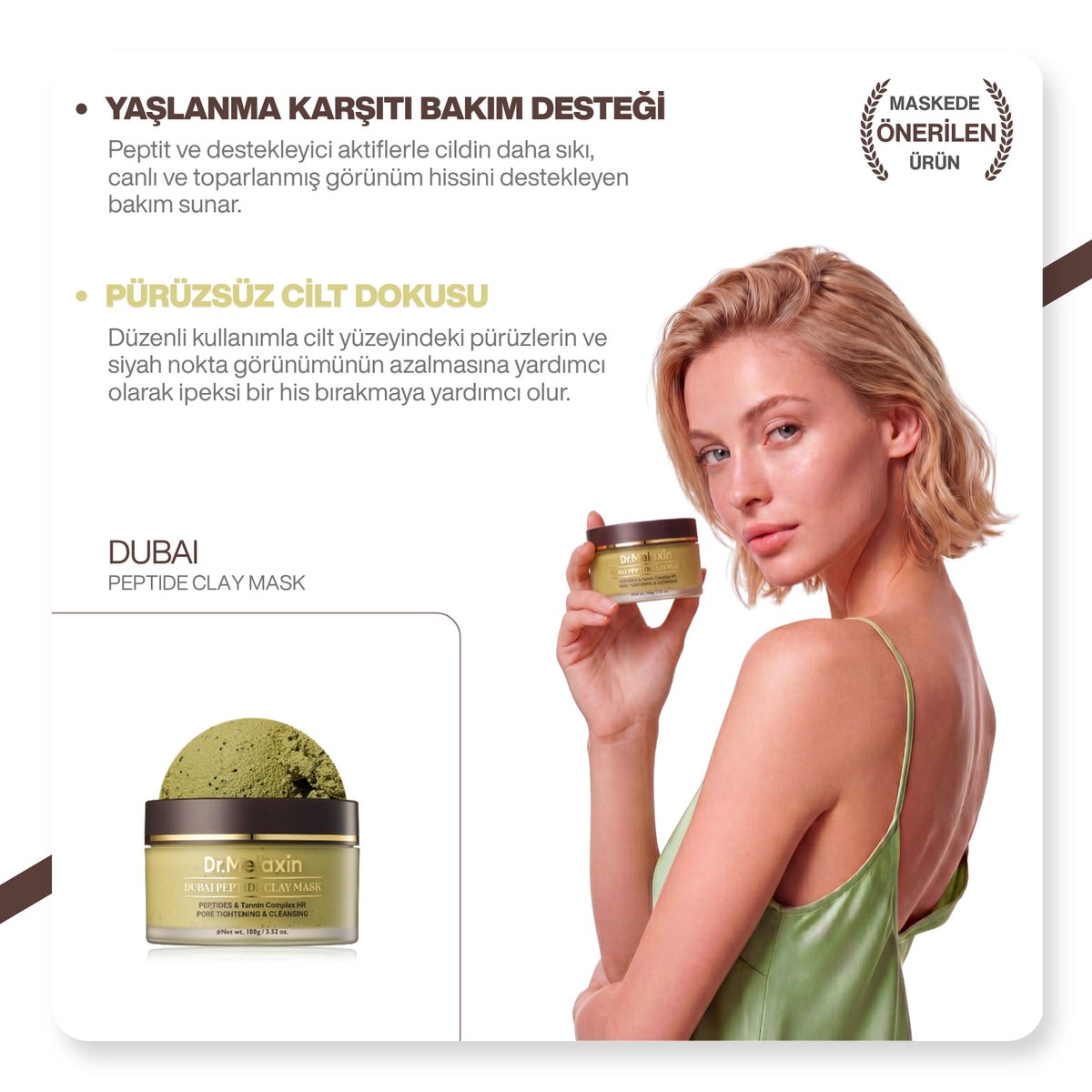 Dr.Melaxin Dubai Peptitli Renk Değiştiren Kil Maskesi 100g – 7co Dr.Melaxin Dubai Peptitli Renk Değiştiren Kil Maskesi 100g – 7co
