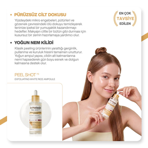 Dr.Melaxin Aydınlatıcı & Leke Karşıtı | Pirinç Özlü Peeling Serum (Peel Shot) 80ml