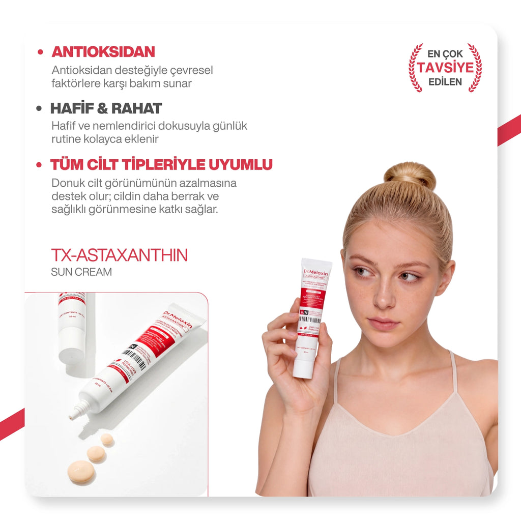 Dr.Melaxin Astaxanthin Leke Karşıtı & Aydınlatıcı Güneş Kremi SPF50+ PA+++ 50ml
