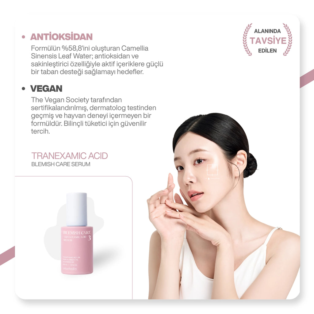 v'anhalla Koyu Leke Karşıtı | %3 Traneksamik Asit | Cilt Tonu Eşitleyici | Aydınlatıcı Serum 30ml