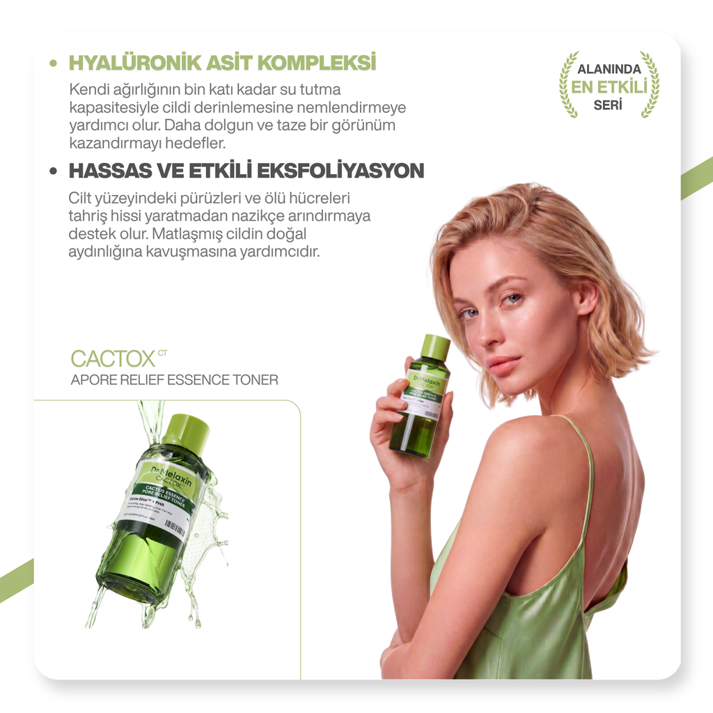 Cactox Gözenek Sıkılaştırıcı | Siyah Nokta Karşıtı | Arındırıcı Kaktüs Özlü Esans Yüz Toniği 150ml