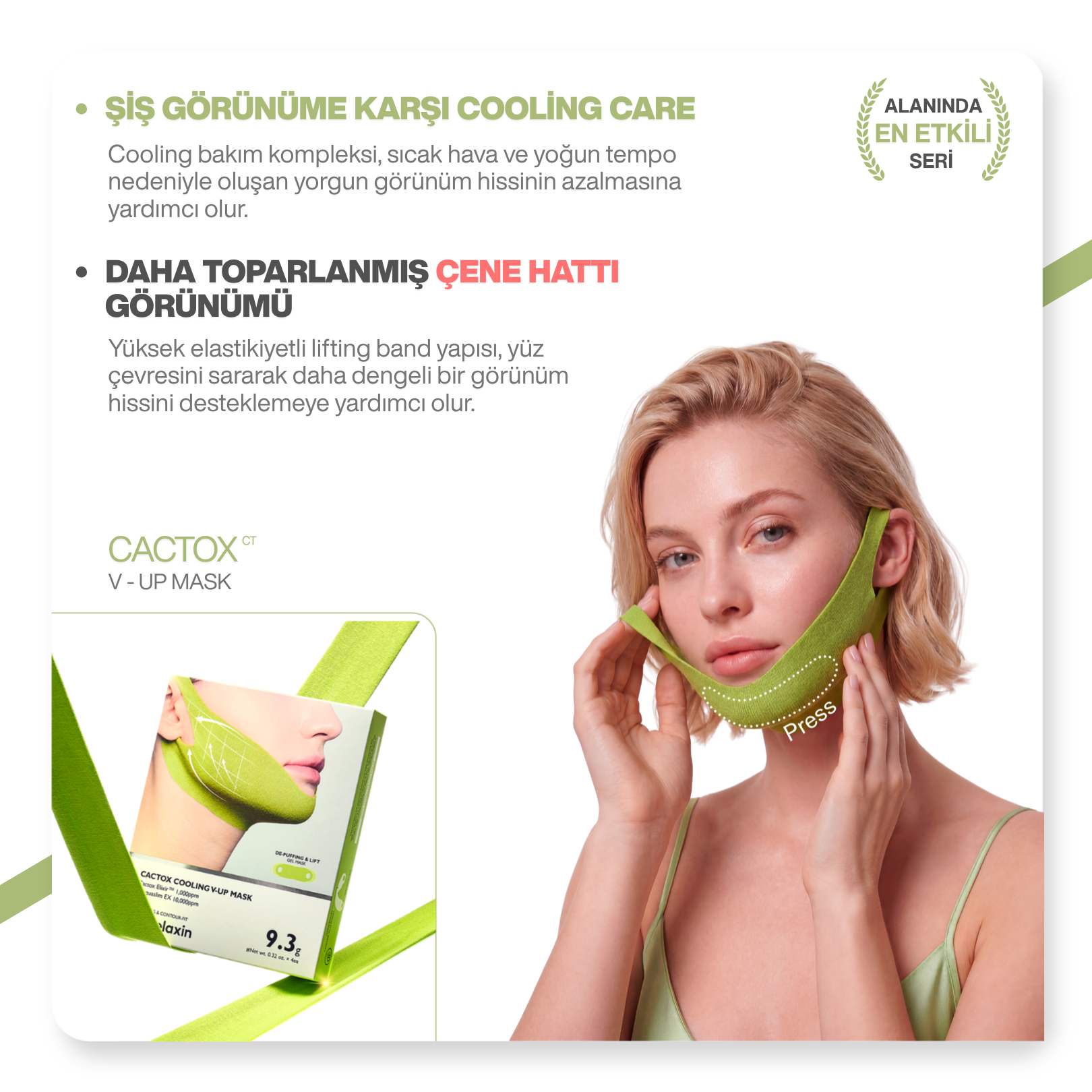 Cactox Yüz Şekillendirici | Gıdı Toparlayıcı | Yüz Germe | Çene Toparlayıcı Bakım Bandı 4 ADET