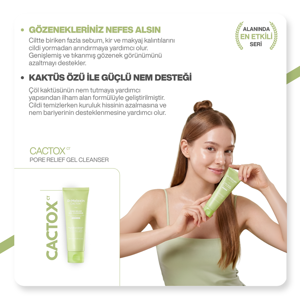 Cactox Gözenek Arındırıcı | Sıkılaştırıcı | Ferahlatıcı | Yüz Temizleme Jeli 120ml