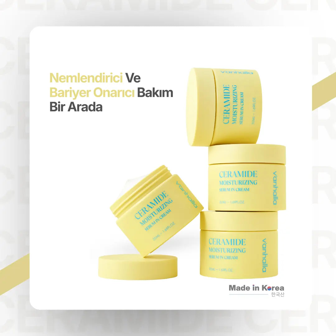 v'anhalla Bariyer Onarıcı Seramid İçerikli Serum Gücüyle Zenginleştirilmiş Yoğun Nemlendirici Yüz Kremi 50ml