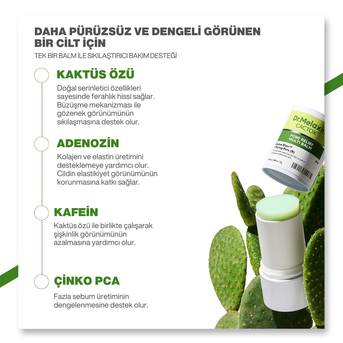 Dr.Melaxin Kaktüs Özlü | Gözenek Sıkılaştırıcı | Serinletici | Cactox Multi Balm 25gr