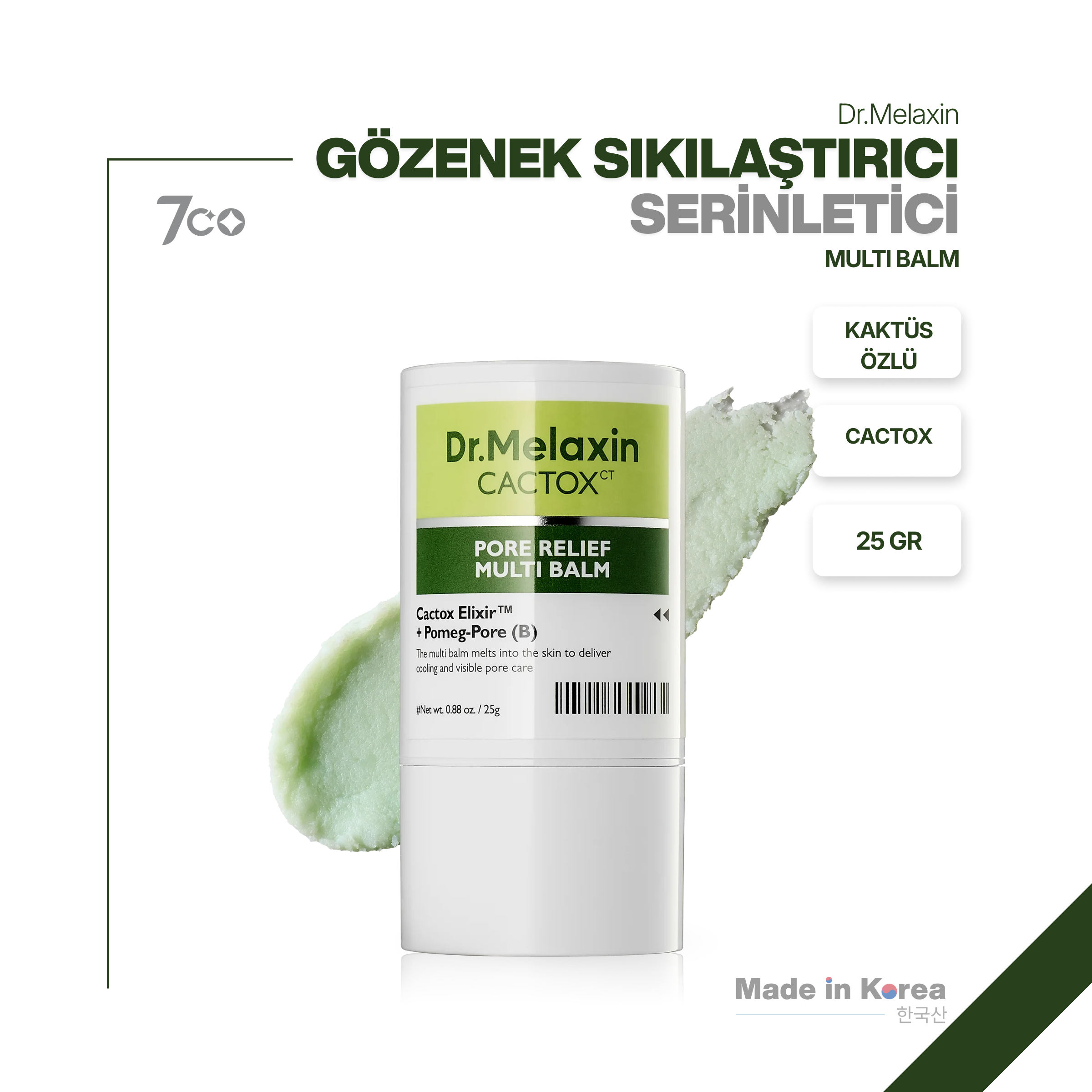Dr.Melaxin Kaktüs Özlü | Gözenek Sıkılaştırıcı | Serinletici | Cactox Multi Balm 25gr
