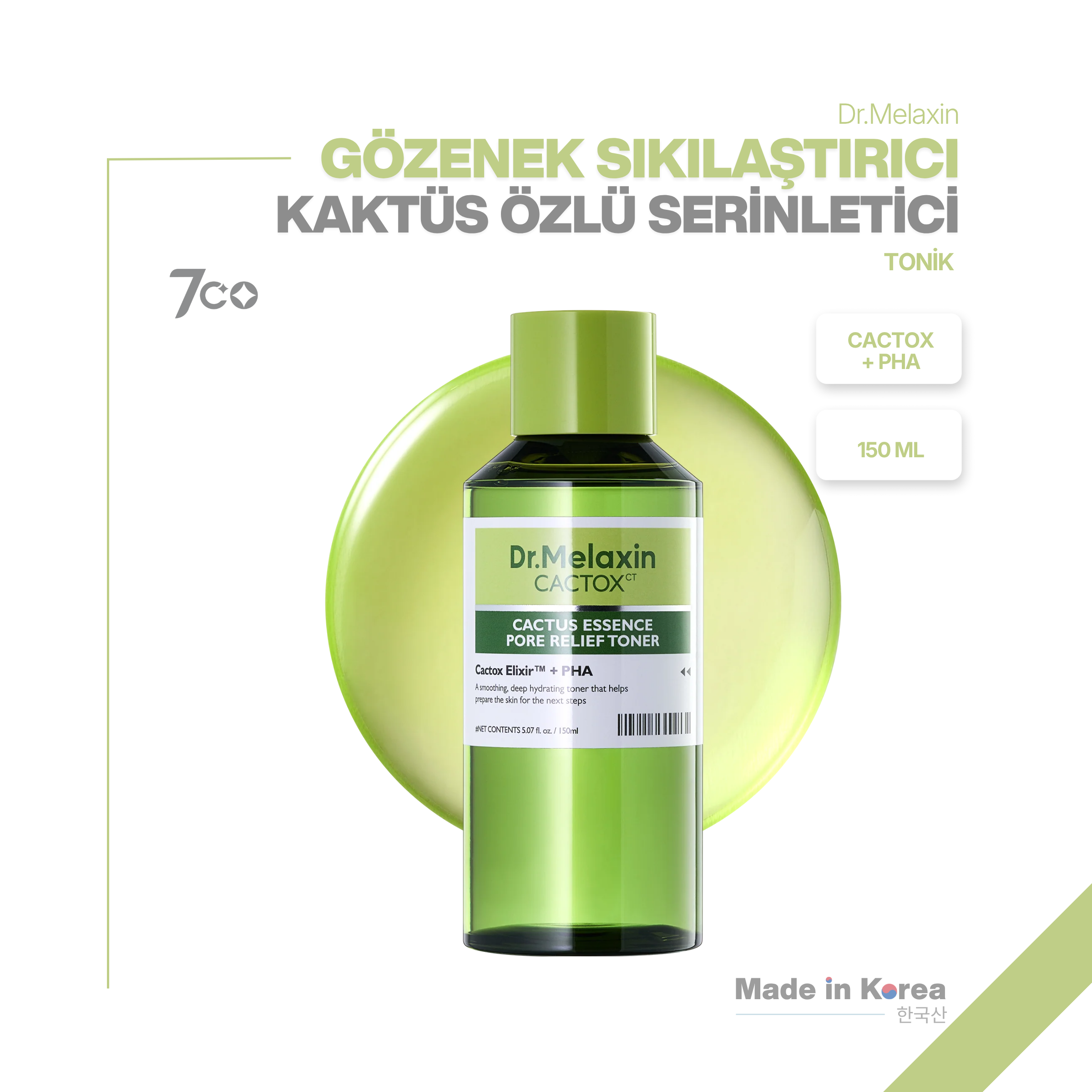 Cactox Gözenek Sıkılaştırıcı | Siyah Nokta Karşıtı | Arındırıcı Kaktüs Özlü Esans Yüz Toniği 150ml