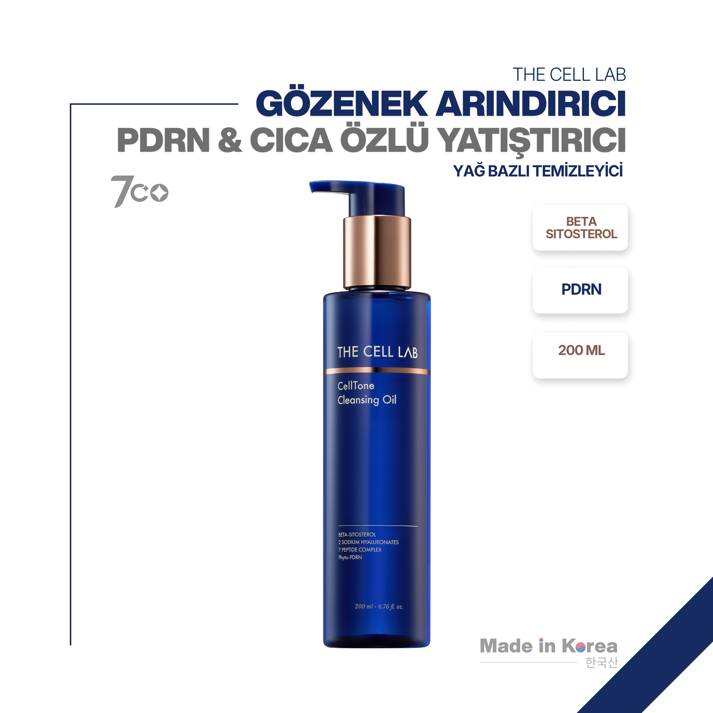 Liposomal Teknolojili | PDRN & Cica Özlü | Yatıştırıcı | Gözenek Arındırıcı | Yağ Bazlı Temizleyici 200ml