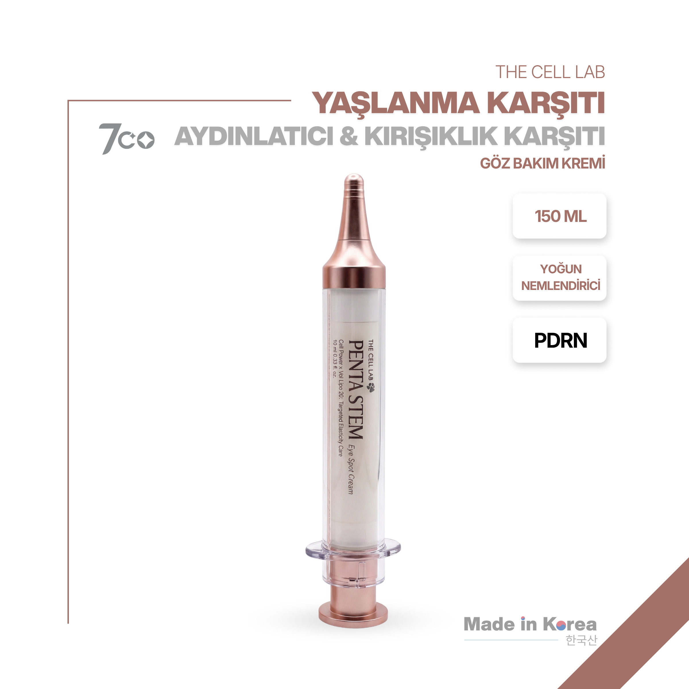 PDRN + Hücre Teknolojisi | Sıkılaştırıcı | Kırışıklık Karşıtı | Dolgunlaştırıcı & Göz Bakım Kremi 10ml