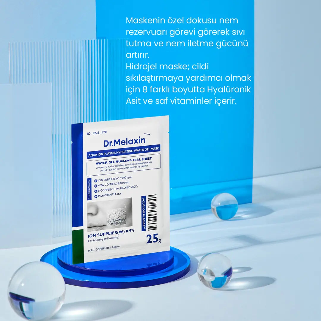 Dr.Melaxin Aqua Ion Cilt Bariyerini Destekleyen Yoğun Nemlendirici Jel Maske 5 ADET