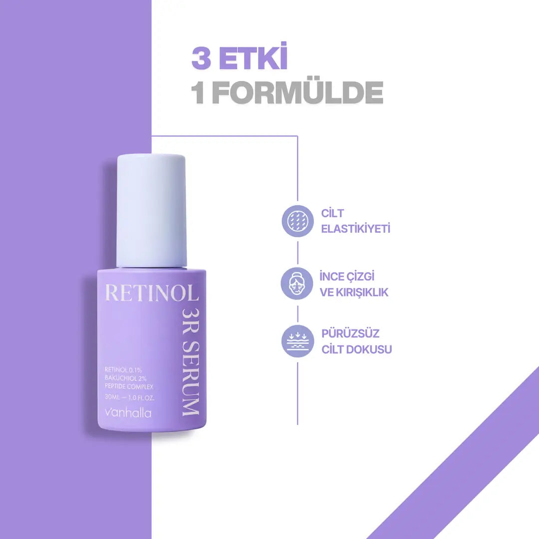 v'anhalla Retinol 3R |Yaşlanma & Kırışıklık Karşıtı | Sıkılaştırıcı Serum 30ml