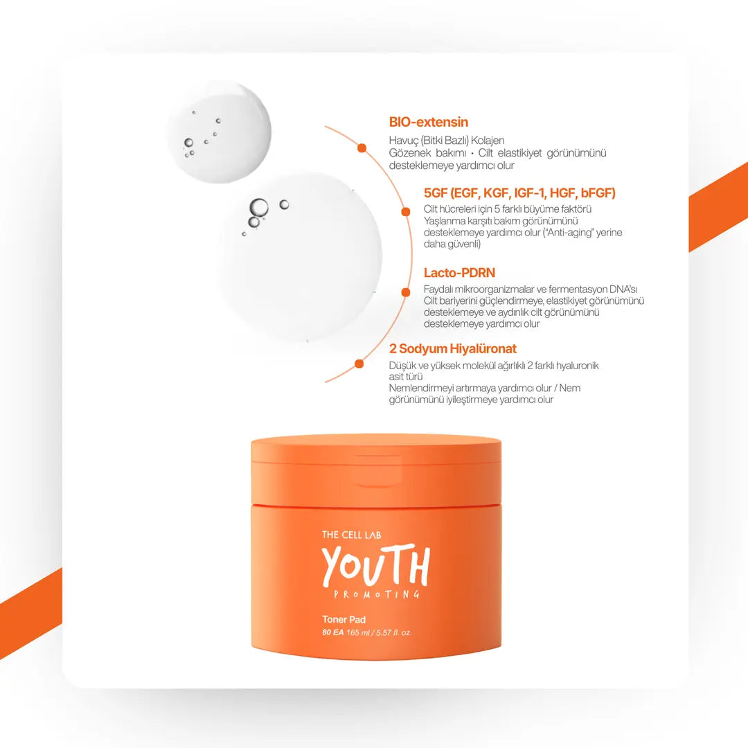 The Cell Lab Gözenek Sıkılaştırıcı | Ölü Deri Arındırıcı ve Yoğun Nemlendirici Tonik Ped Lacto-PDRN (80 ADET)