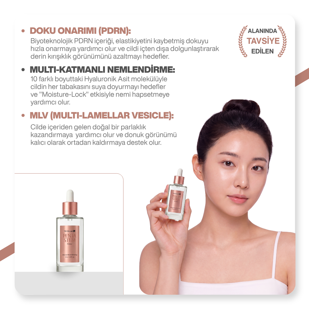 PDRN +Hücre Teknolojisi | Bariyer Onarıcı | Kırışıklık Karşıtı|Beyazlatıcı &Nemlendirici Esans 50ml