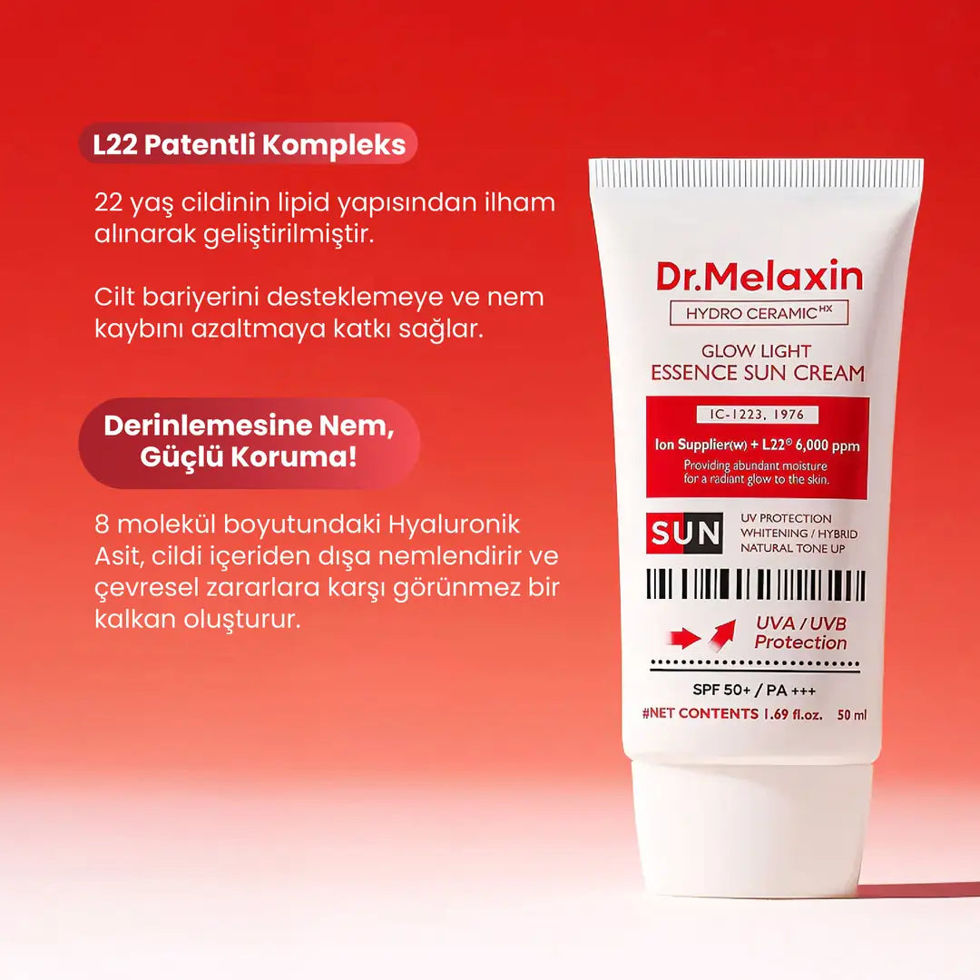 Dr.Melaxin Aydınlatıcı & Nemlendirici Hydro Ceramic Güneş Kremi | Spf50+ Pa+++ (50ML)