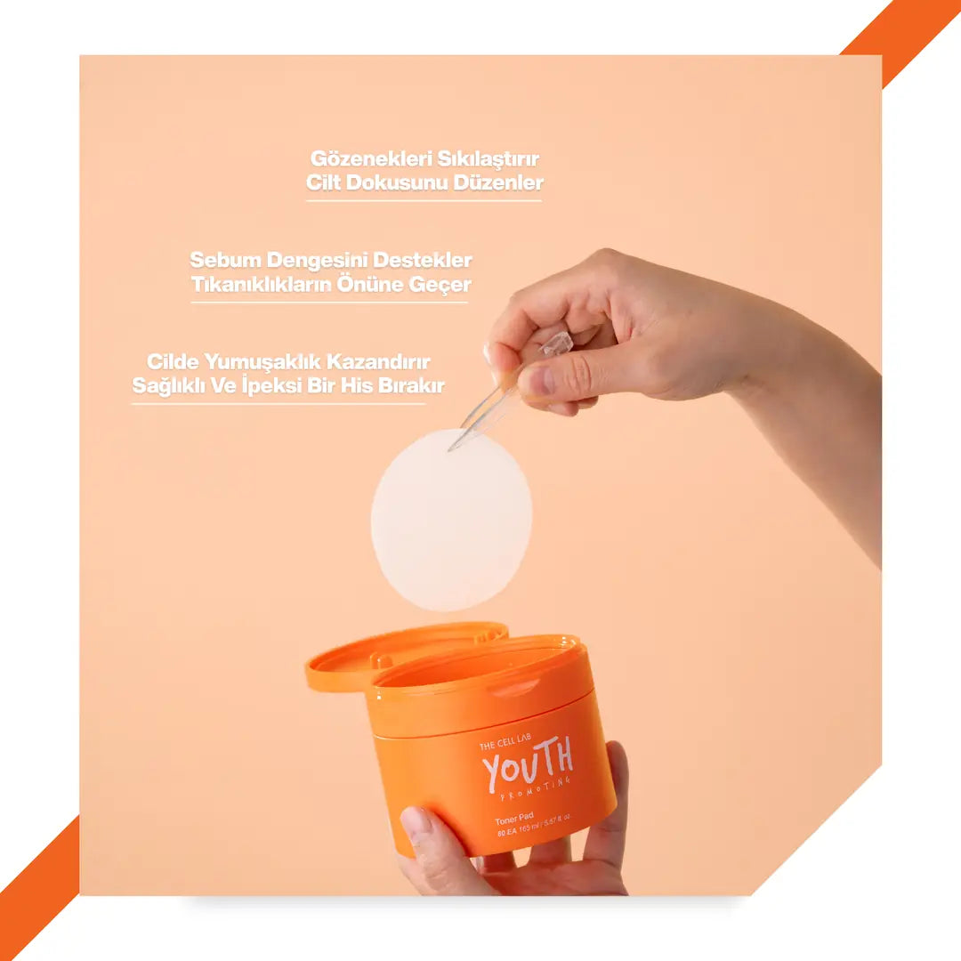 The Cell Lab Gözenek Sıkılaştırıcı | Ölü Deri Arındırıcı ve Yoğun Nemlendirici Tonik Ped Lacto-PDRN (80 ADET)