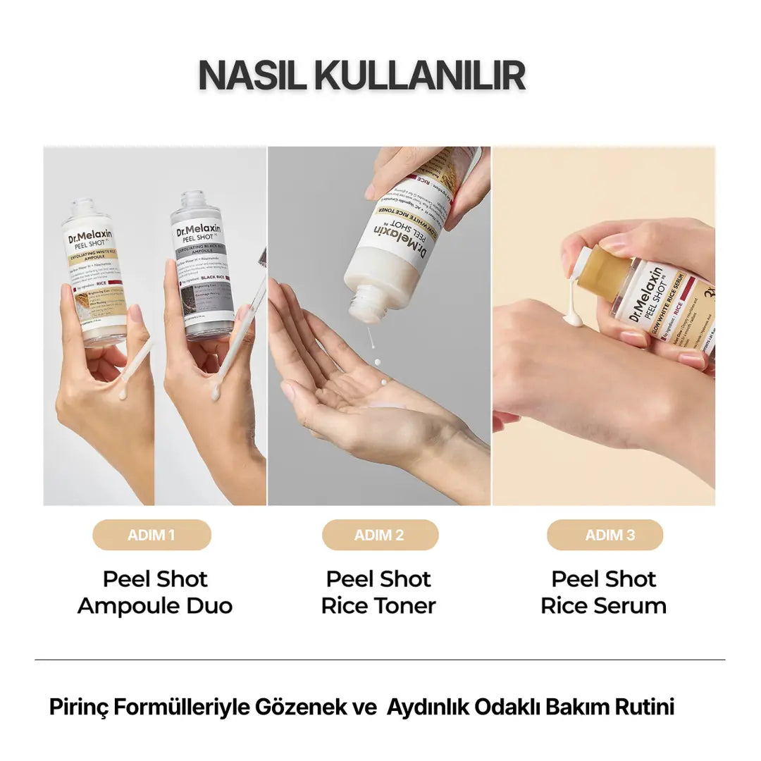 Dr.Melaxin Pirinç ve PDRN İçerikli Pürüzsüzleştirici Cam Cilt Etkili Serum 30 ml