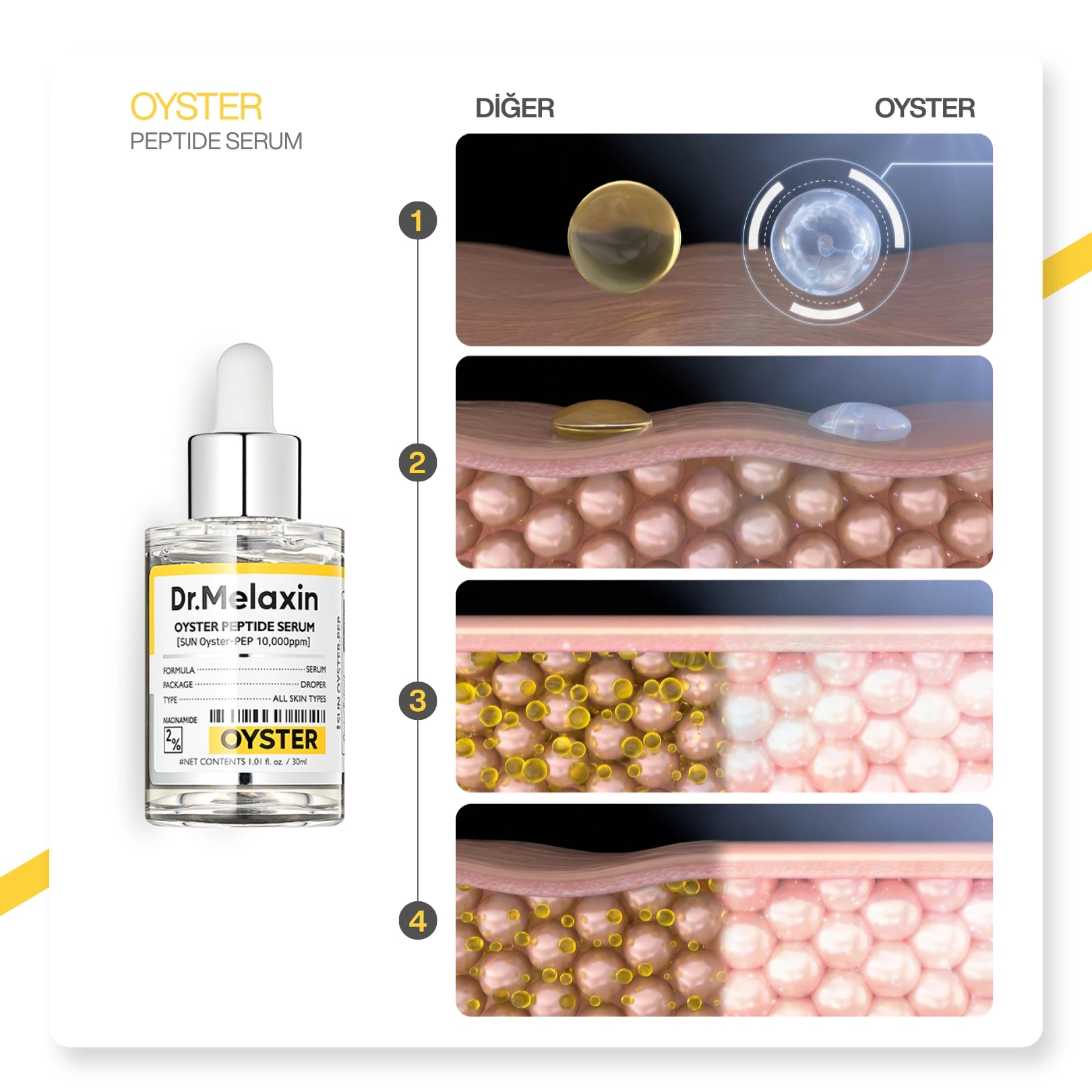 Dr.Melaxin Oyster Yaşlanma Karşıtı | Sıkılaştırıcı | İstiridye Özlü | Anti-Aging Yüz Serumu 30ml