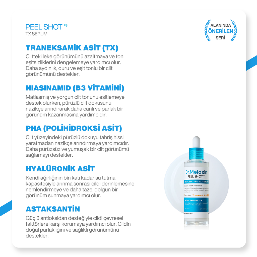 Leke Karşıtı | Aydınlatıcı | Traneksamik Asit İçeren | TX Peeling Cilt Tonu Eşitleyici Serum 80ml