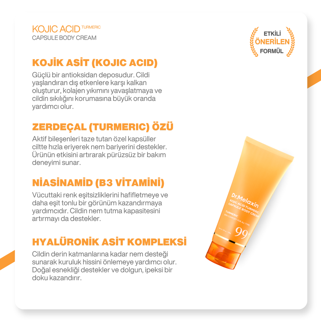 Kapsül Teknolojili | Kojik Asitli | Arındırıcı Aydınlatıcı | Vücut Kremi 200g