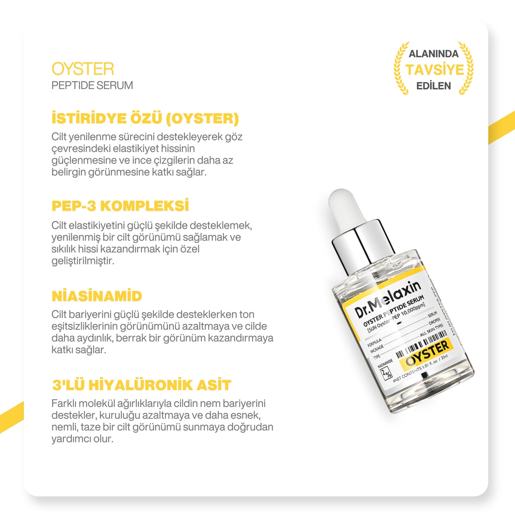 Dr.Melaxin Oyster Yaşlanma Karşıtı | Sıkılaştırıcı | İstiridye Özlü | Anti-Aging Yüz Serumu 30ml