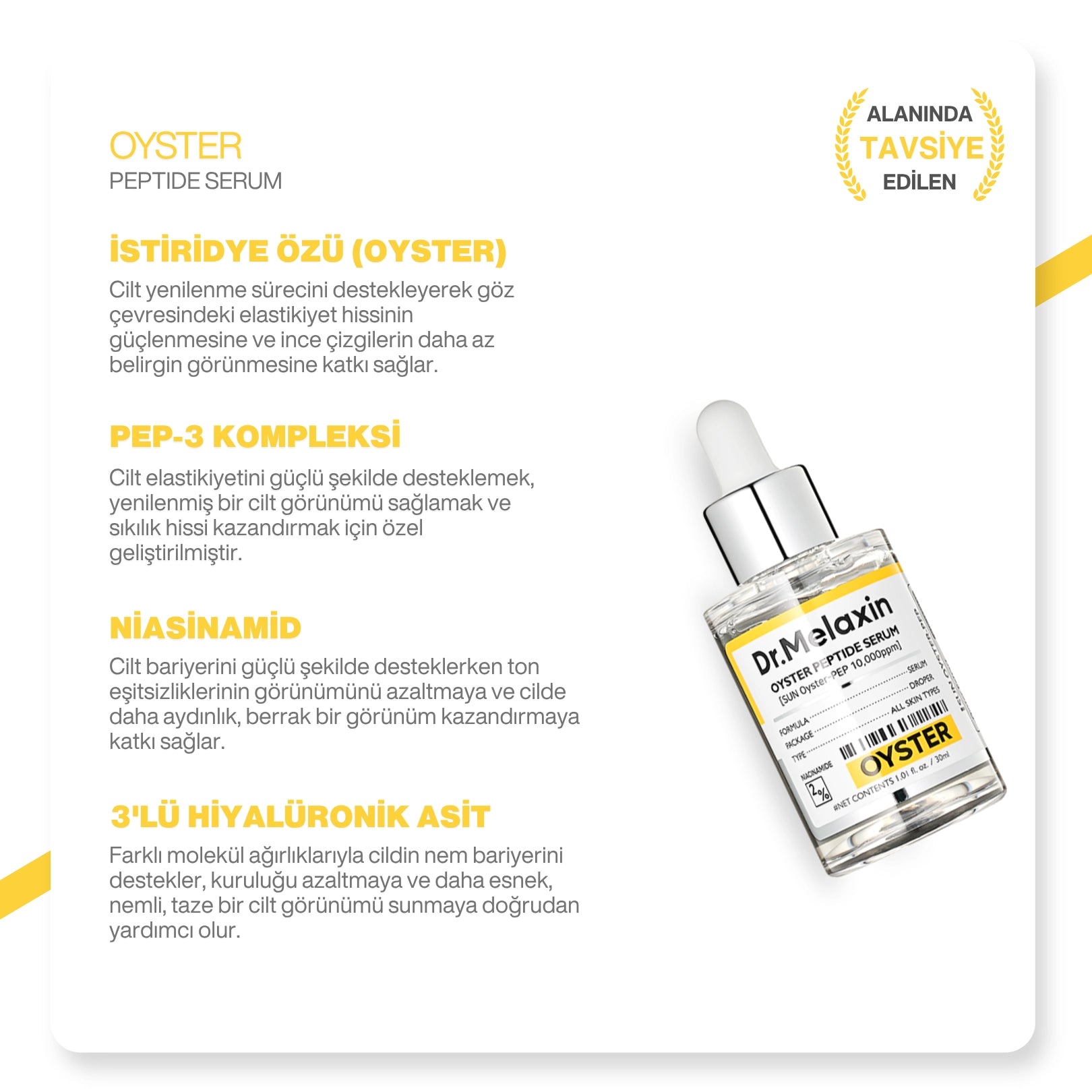 Dr.Melaxin Oyster Yaşlanma Karşıtı | Sıkılaştırıcı | İstiridye Özlü | Anti-Aging Yüz Serumu 30ml