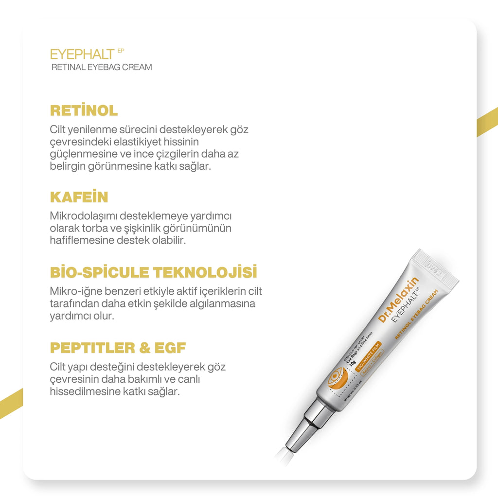 Dr.Melaxin Eyephalt Retinollü Göz Altı Bakım Kremi Bio-Spicule Teknolojili 10ml