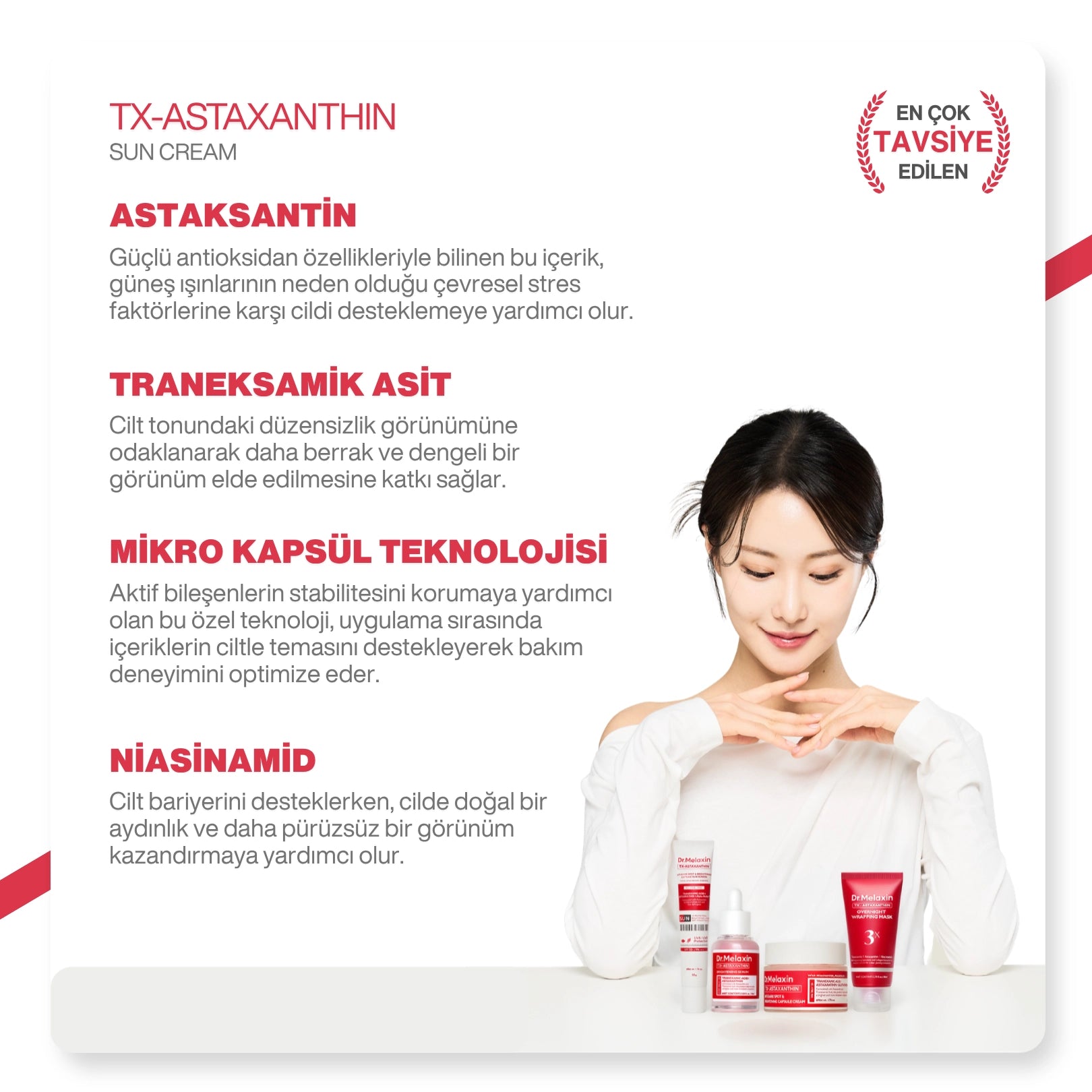Dr.Melaxin Astaxanthin Leke Karşıtı & Aydınlatıcı Güneş Kremi SPF50+ PA+++ 50ml