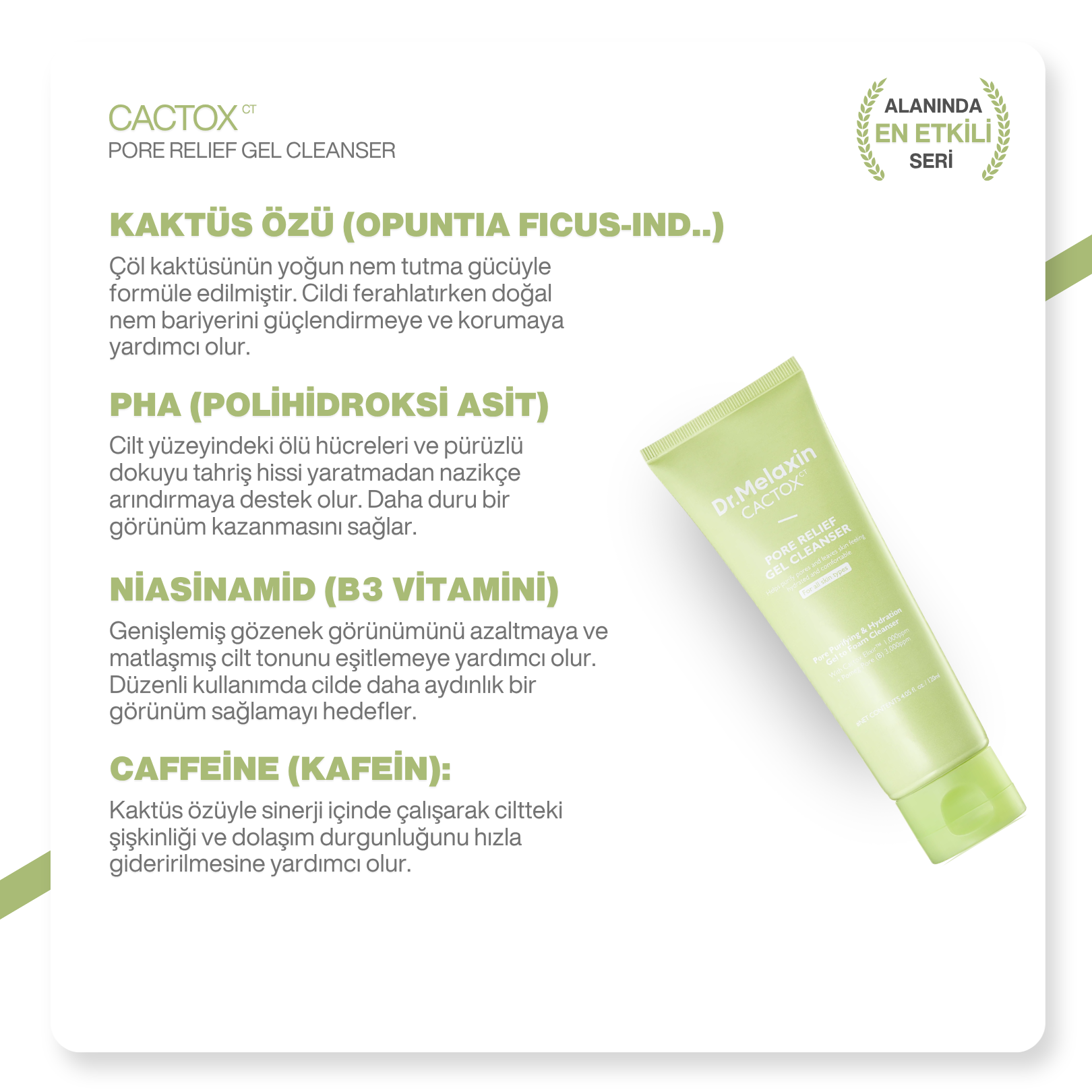 Cactox Gözenek Arındırıcı | Sıkılaştırıcı | Ferahlatıcı | Yüz Temizleme Jeli 120ml