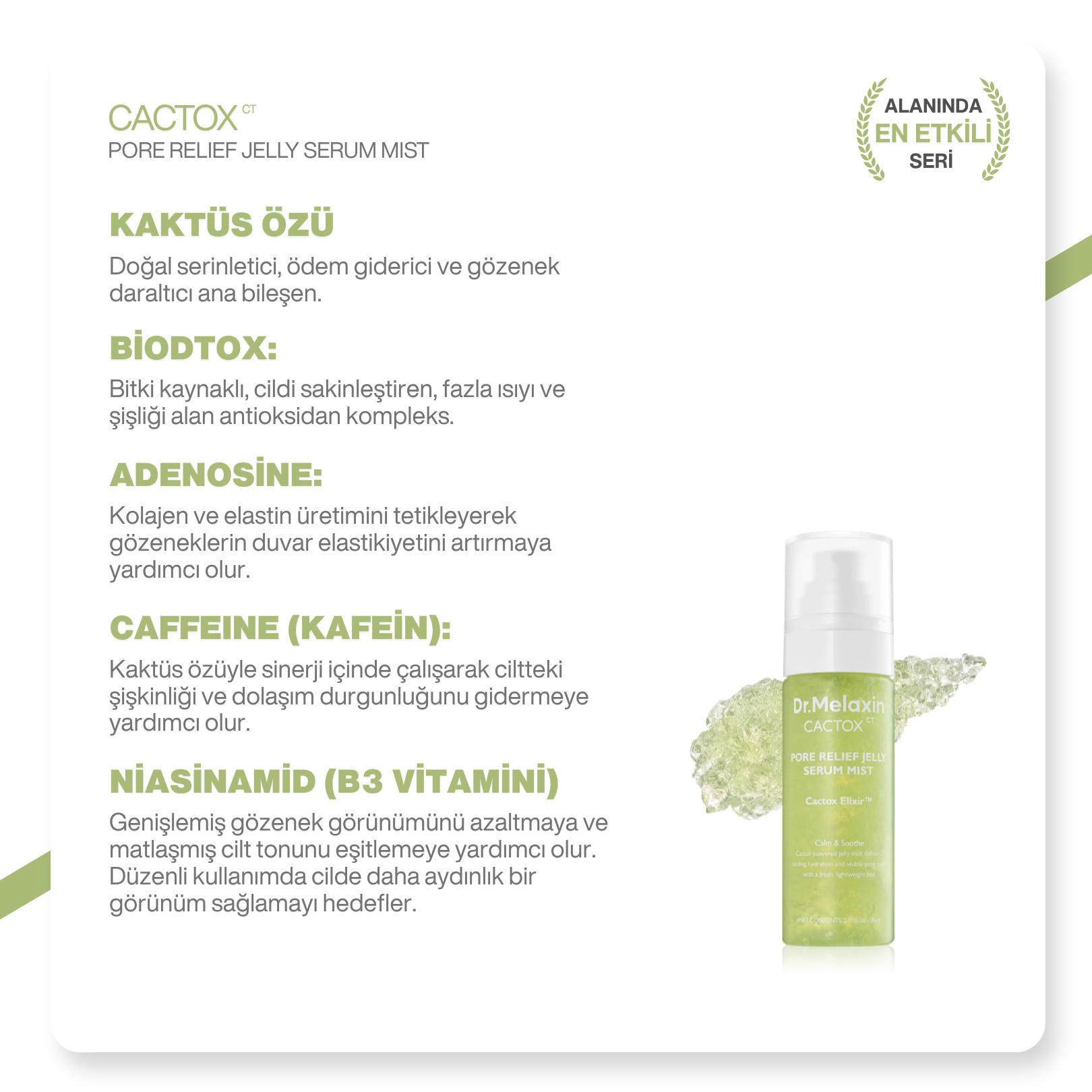 Gözenek Sıkılaştırıcı | Kaktüs Özlü | Serinletici Jel Sprey Serum Mist 80 ml