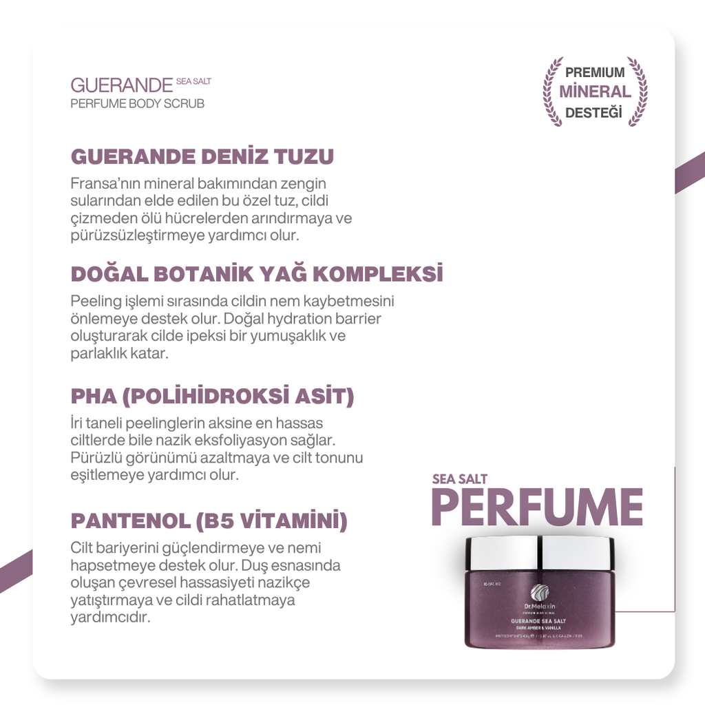 Guerande Deniz Tuzu & Vanilya Parfümlü Vücut Peelingi – Arındırıcı ve Pürüzsüzleştirici Bakım 450g
