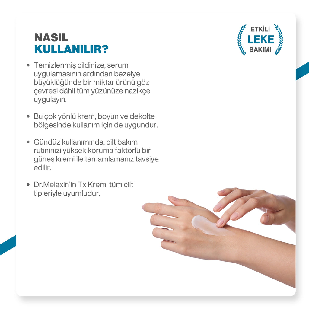 Dr.Melaxin TX Leke Karşıtı Yüz Kremi – Traneksamik Asit & Niasinamid İçerikli 50ml